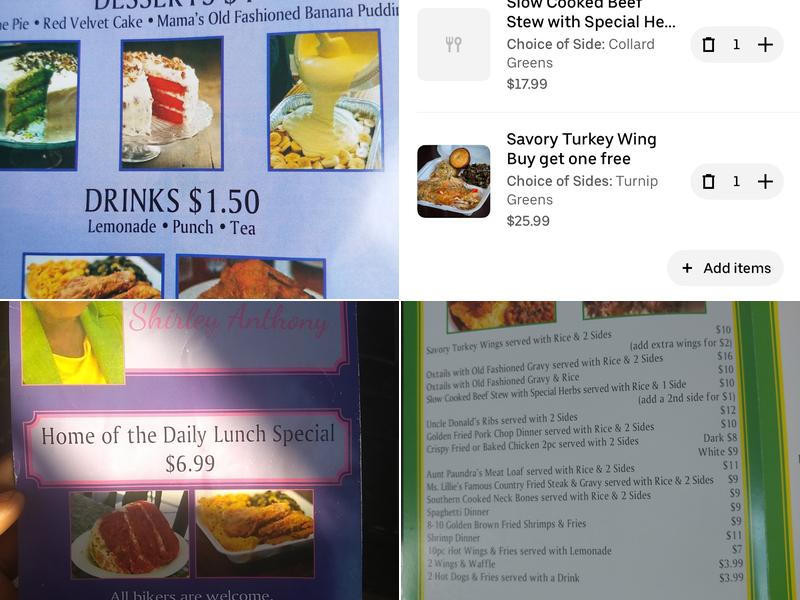 Talk of the Town Soul Food Menu