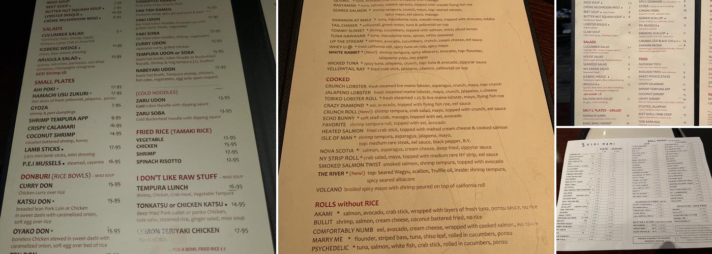 Sushi Nami Suwanee Menu