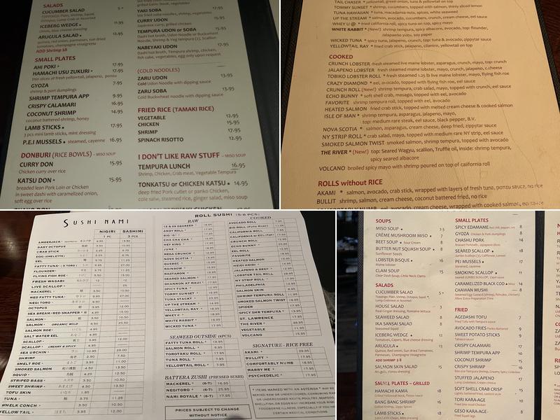 Sushi Nami Suwanee Menu