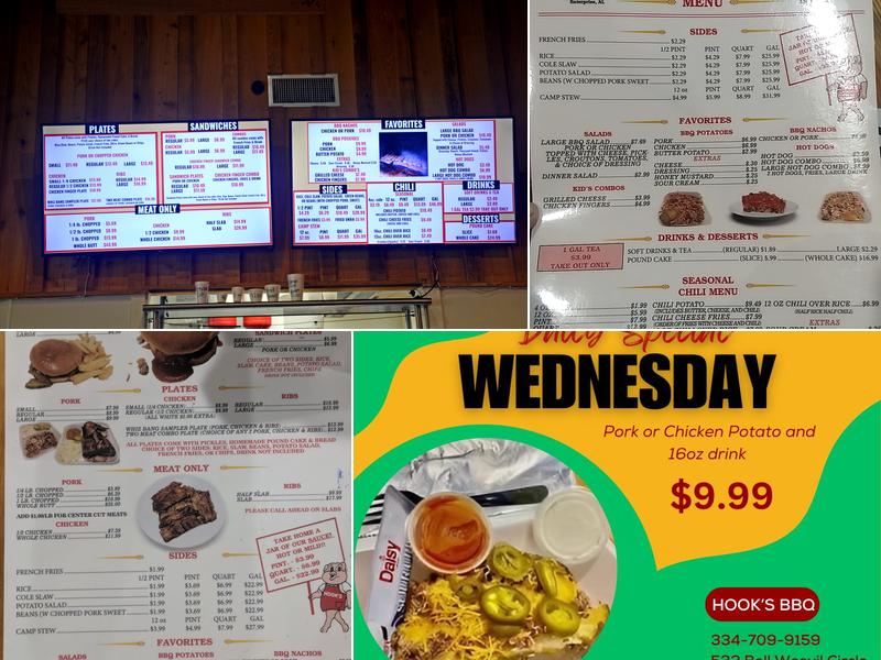 Hook's BBQ Menu