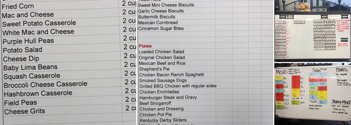 Home Plate Cooking Menu