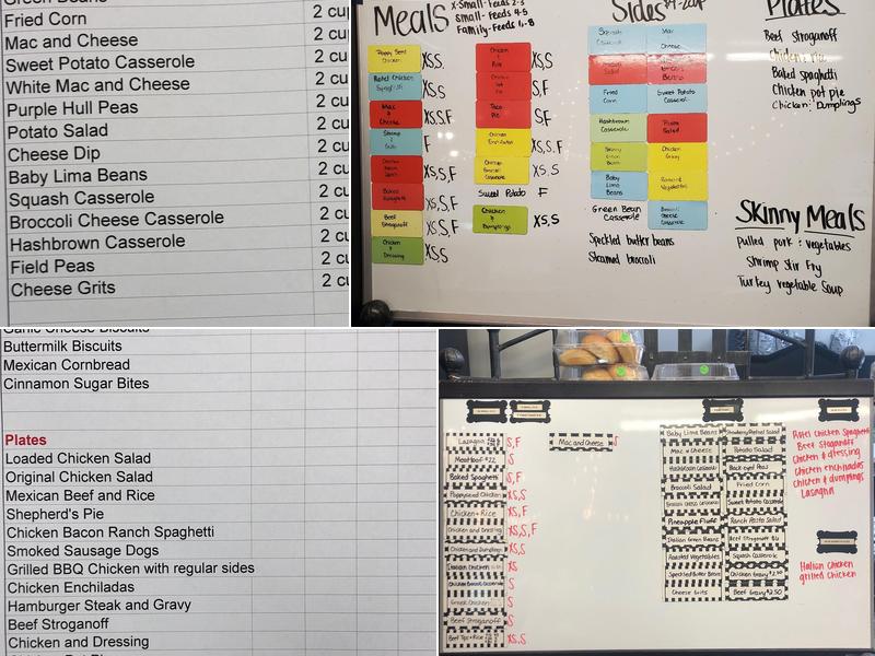 Home Plate Cooking Menu