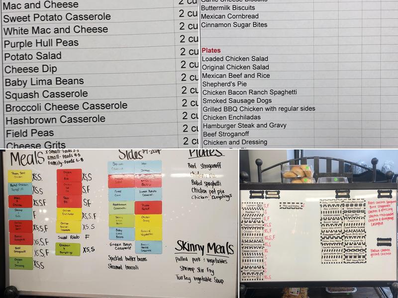 Home Plate Cooking Menu