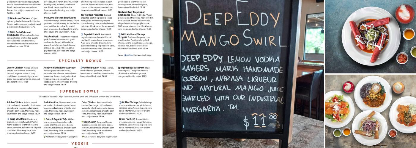 Aqui Waterford Plaza Center Menu