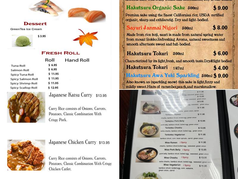 Yamahana Sushi Menu