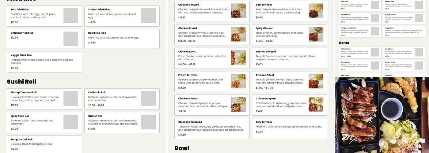 Seattle's Best Teriyaki Menu