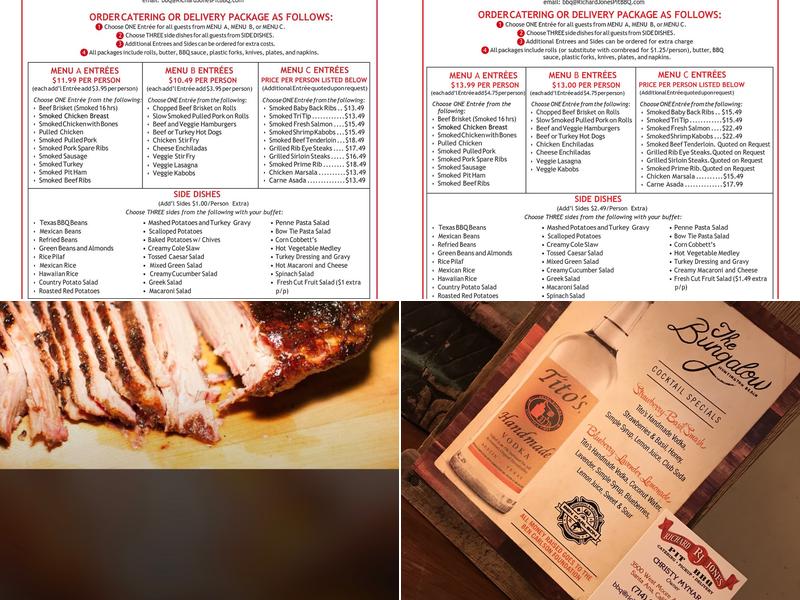 Richard Jones Pit BBQ Catering Menu