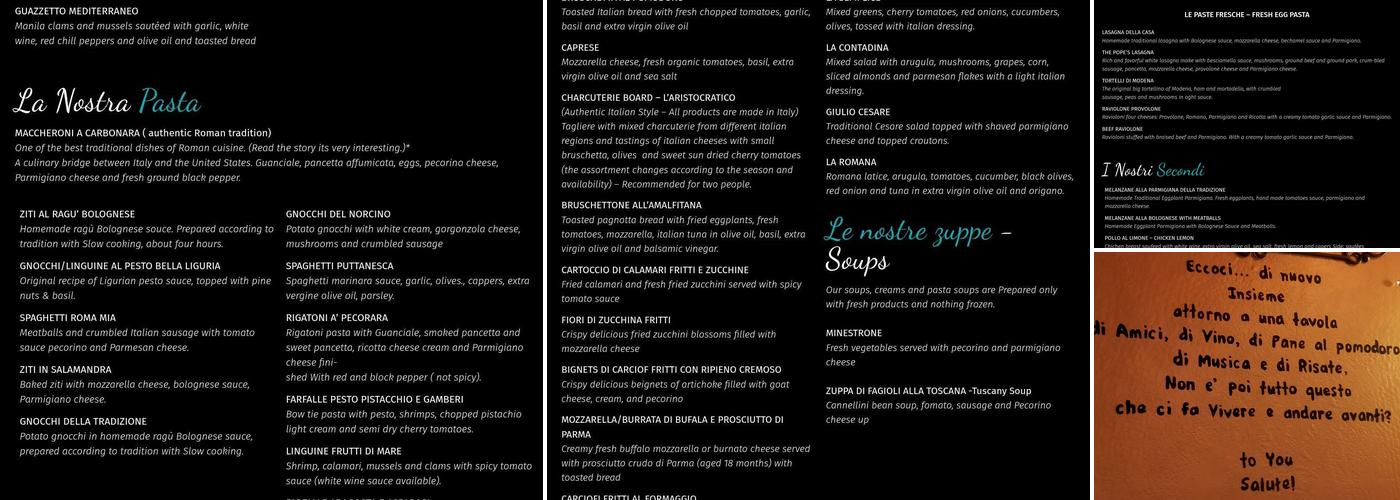 Amore Mio | Italian Bistro Menu