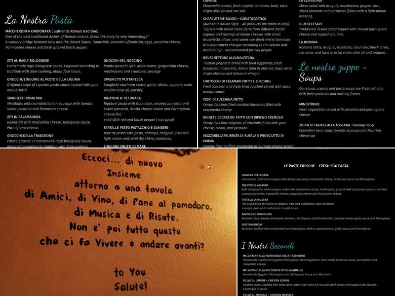 Amore Mio | Italian Bistro Menu