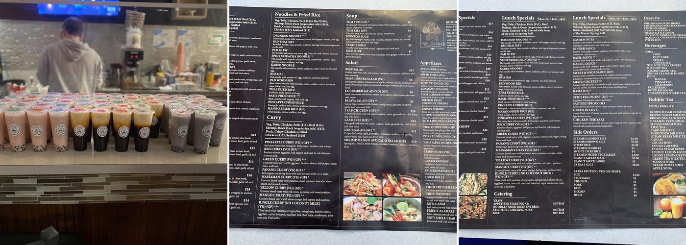 Siam Corner Thai Kitchen & Pho Menu