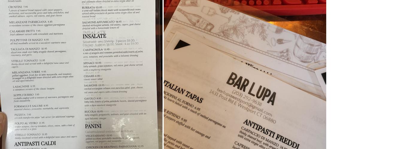 Bar Lupa Menu