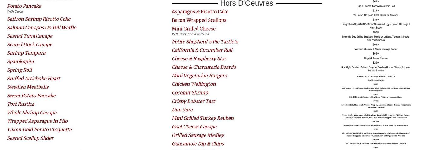 Michael Joseph's Menu