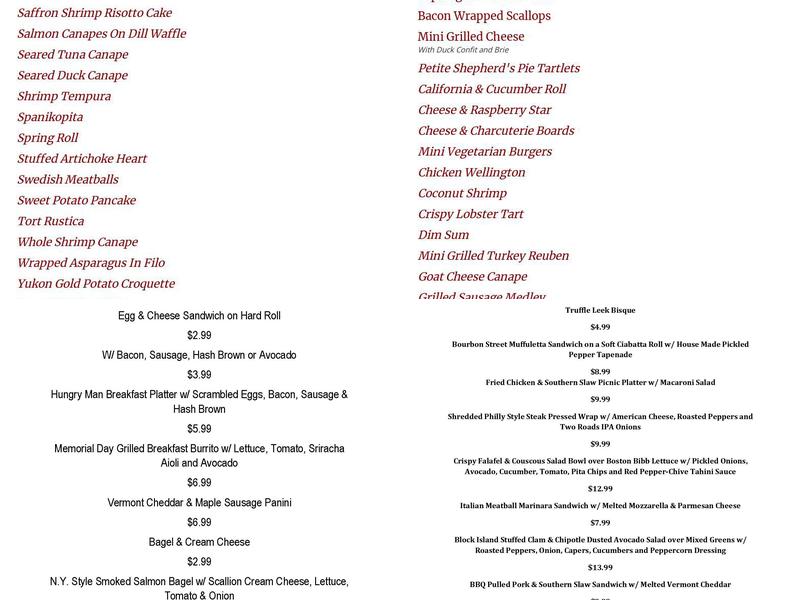 Michael Joseph's Menu