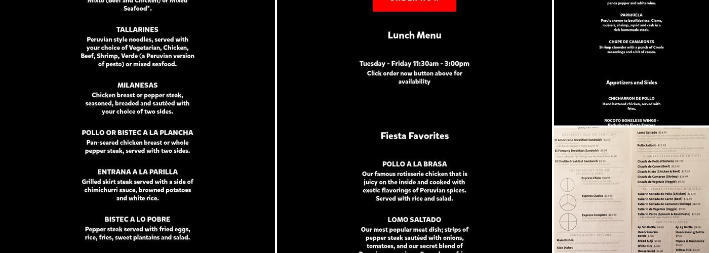 Fiesta on 7 Menu