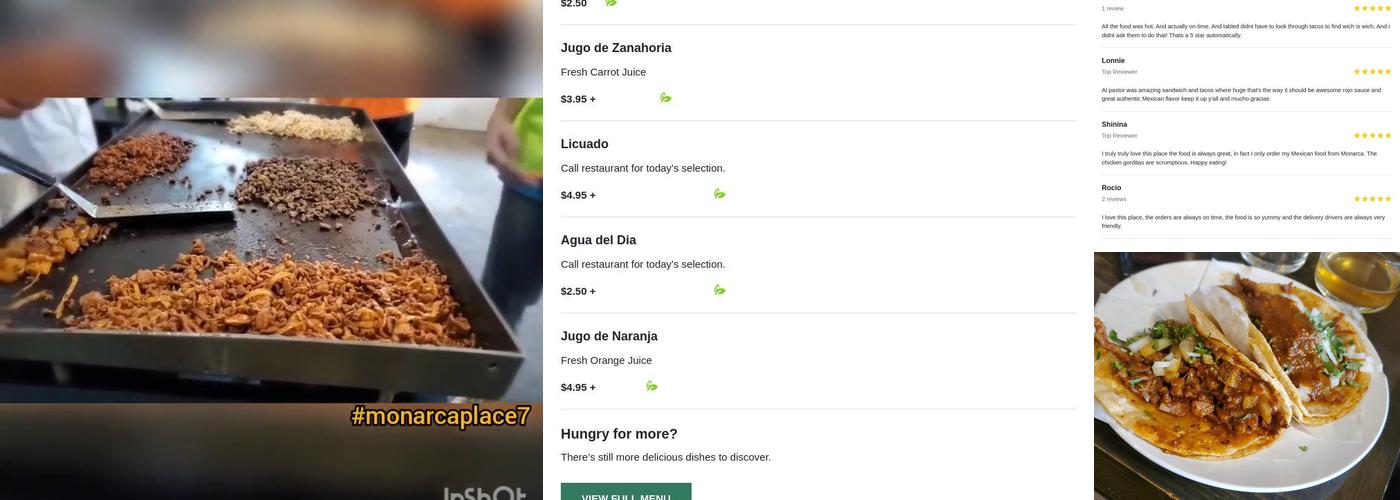 Monarca P.L.A.C.E 7 Menu