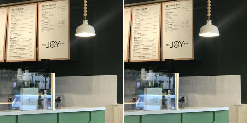 The JOY Bar Menu