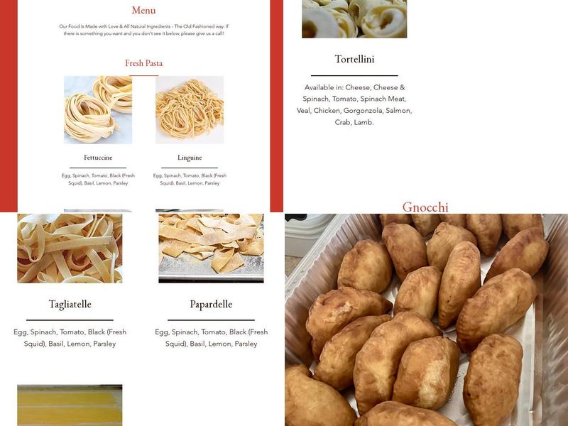 Pasta Fresh Menu