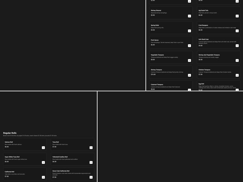 Chiba Japanese Restaurant Menu