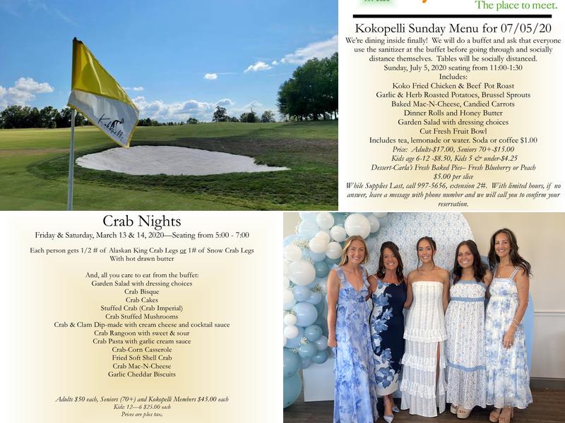 Kokopelli Golf Club Menu