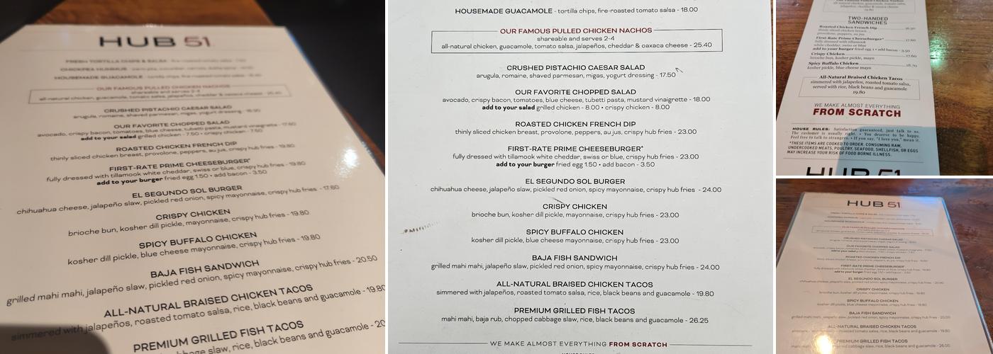 Hub 51 Menu