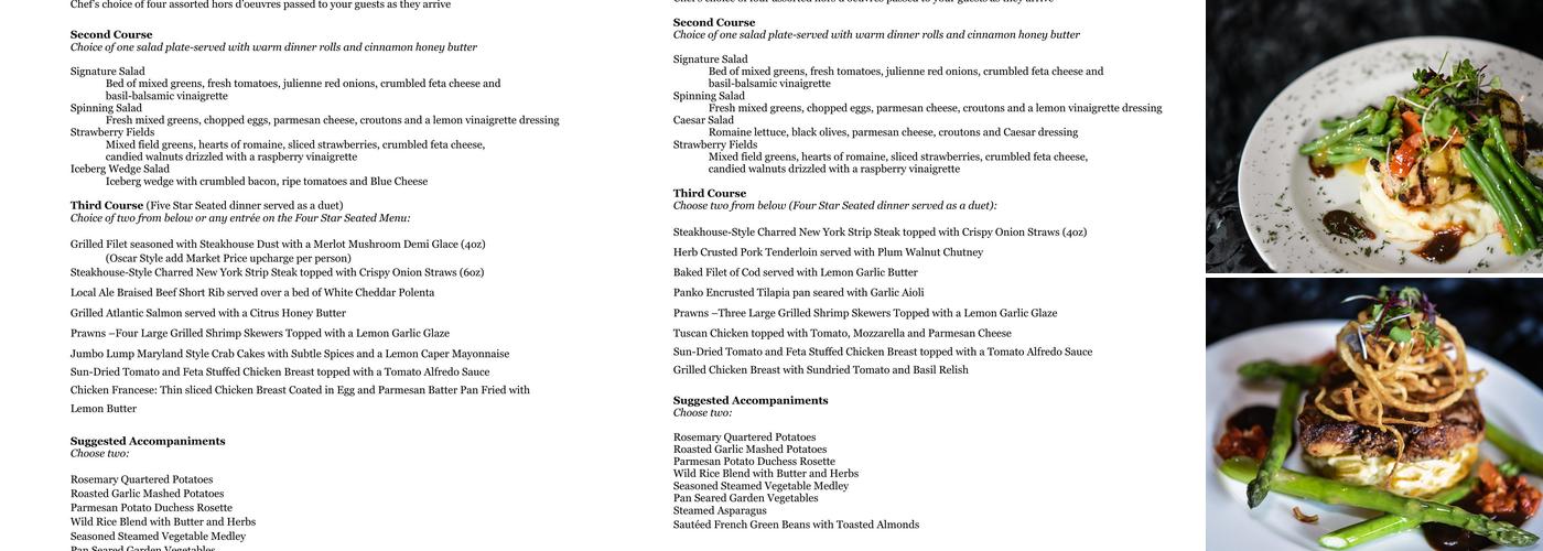 McHale's Events and Catering Menu