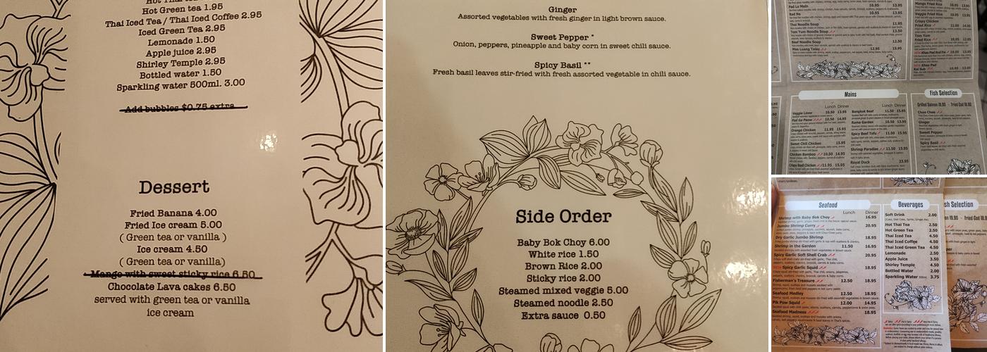 Anchan House Of Thai Food Menu