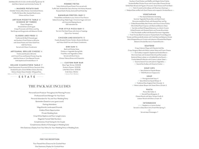 Independence Harbor Menu