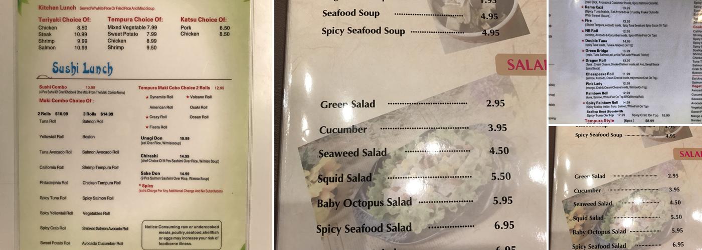 168 Sushi & Kitchen Menu