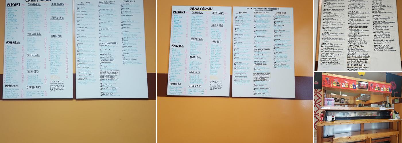 Crazy Sushi Menu