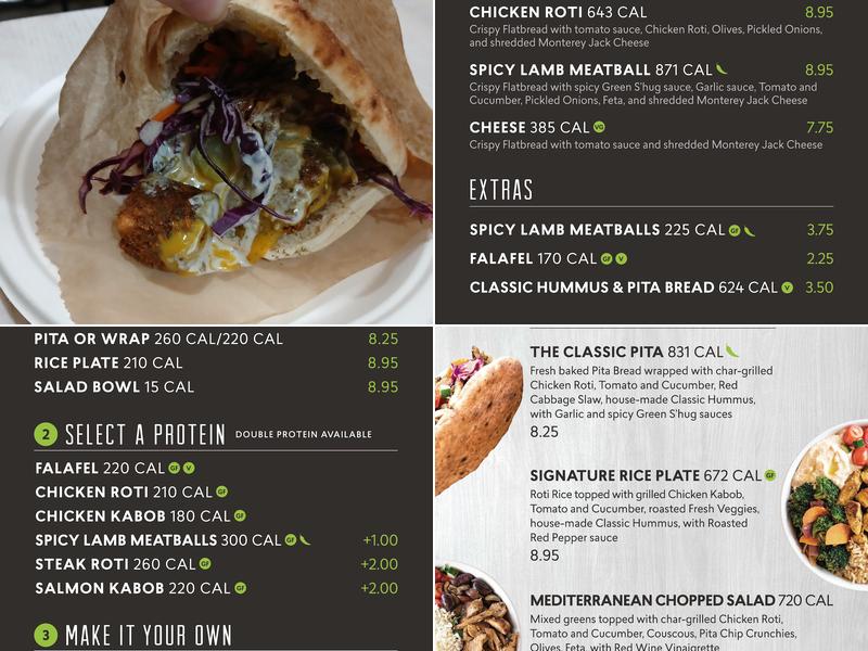 Roti Mediterranean Bowls. Salads. Pitas. Menu