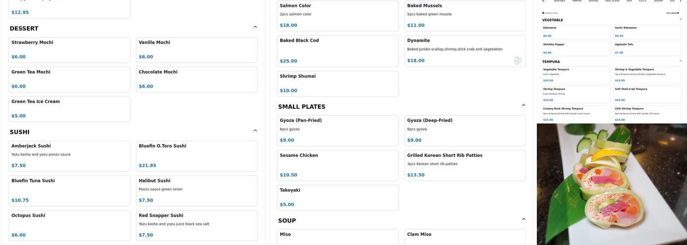 Yosuke Sushi Menu