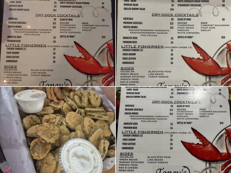 Toney's Grill and Seafood Market Menu