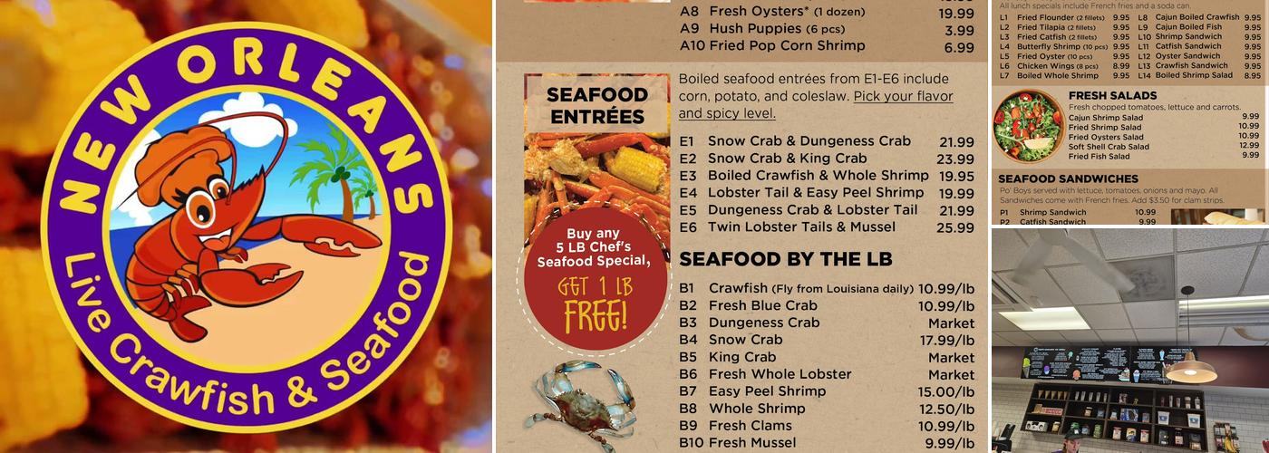 Live Crawfish & Seafood Menu