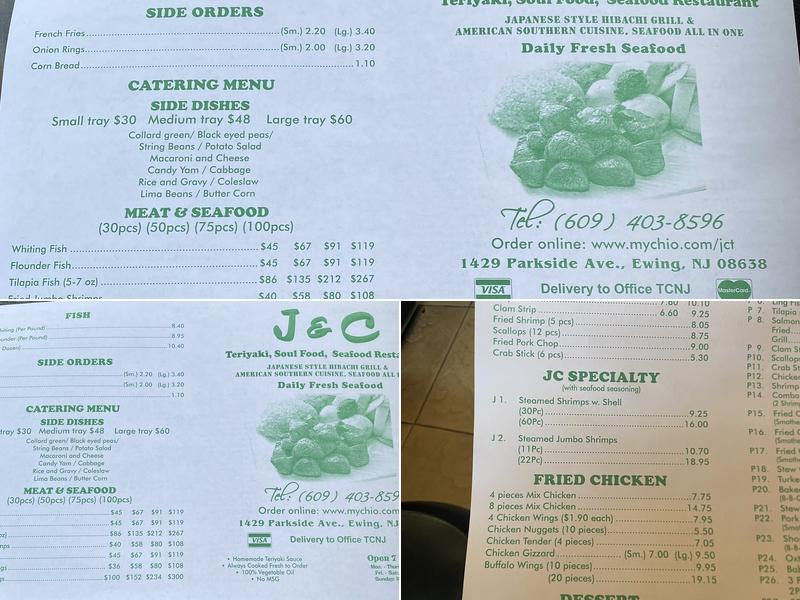 J C Teriyaki Menu
