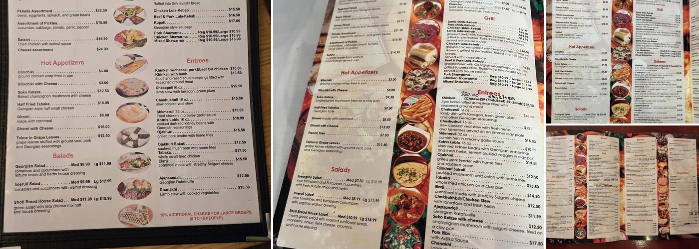 Shoti Bread House Menu