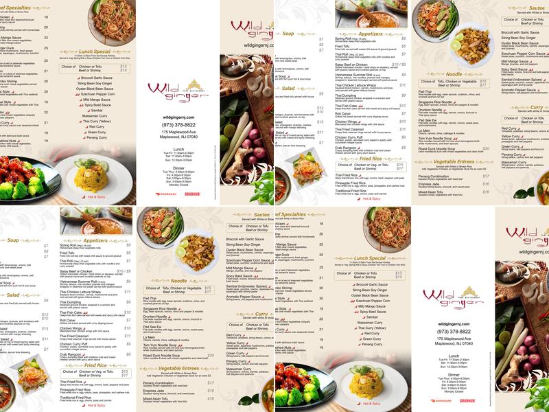 Wild Ginger Menu