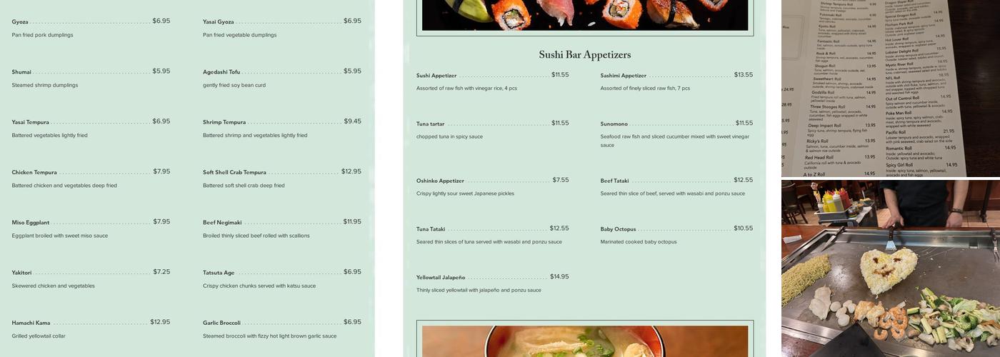 Kyoto Hibachi & Sushi Menu