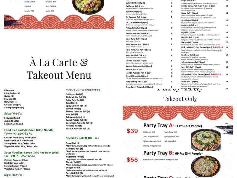 Sakana Sushi & Japanese Cuisine Menu
