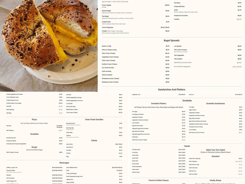 Bagels & Co. Menu