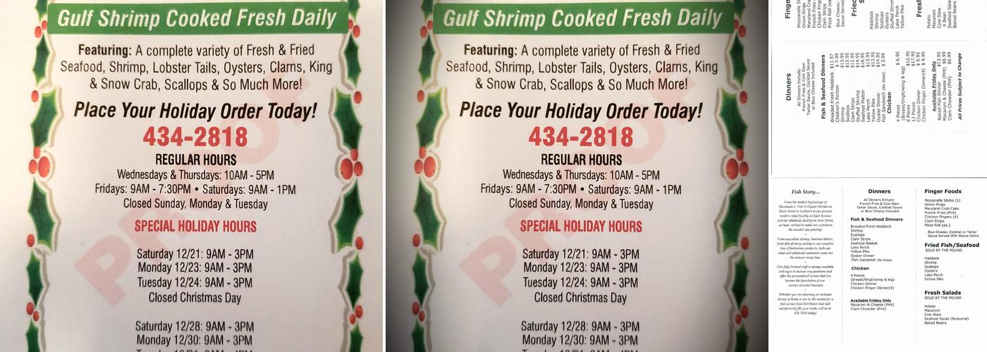 Montondo's Seafood Inc Menu