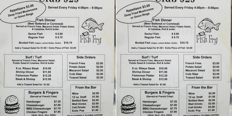 Knights of Columbus Menu