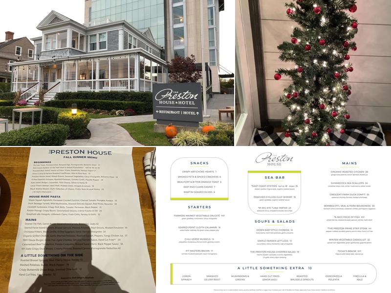 The Preston Hotel Menu