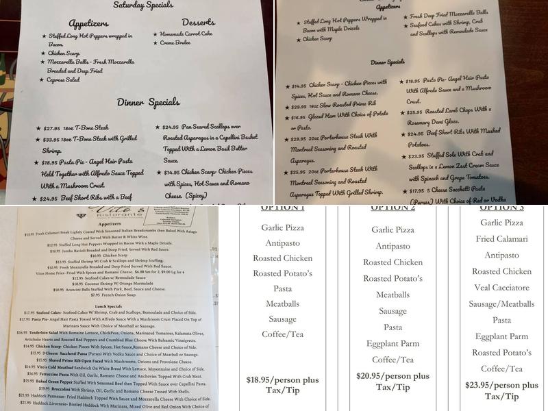 Vito's Ristorante Menu