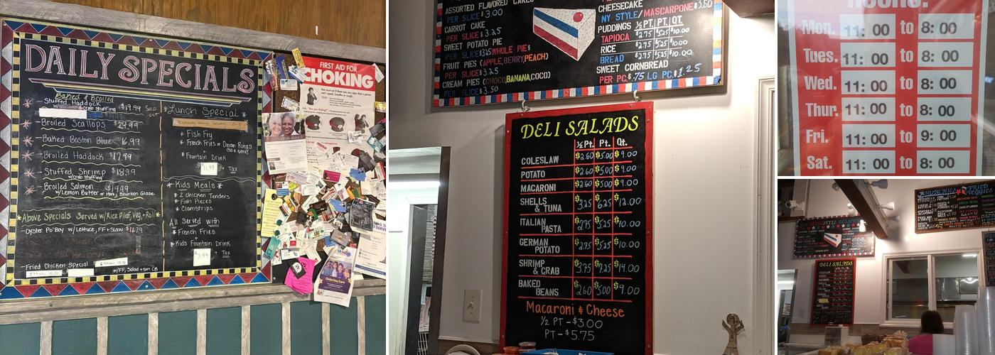 Anker's Fish House Menu