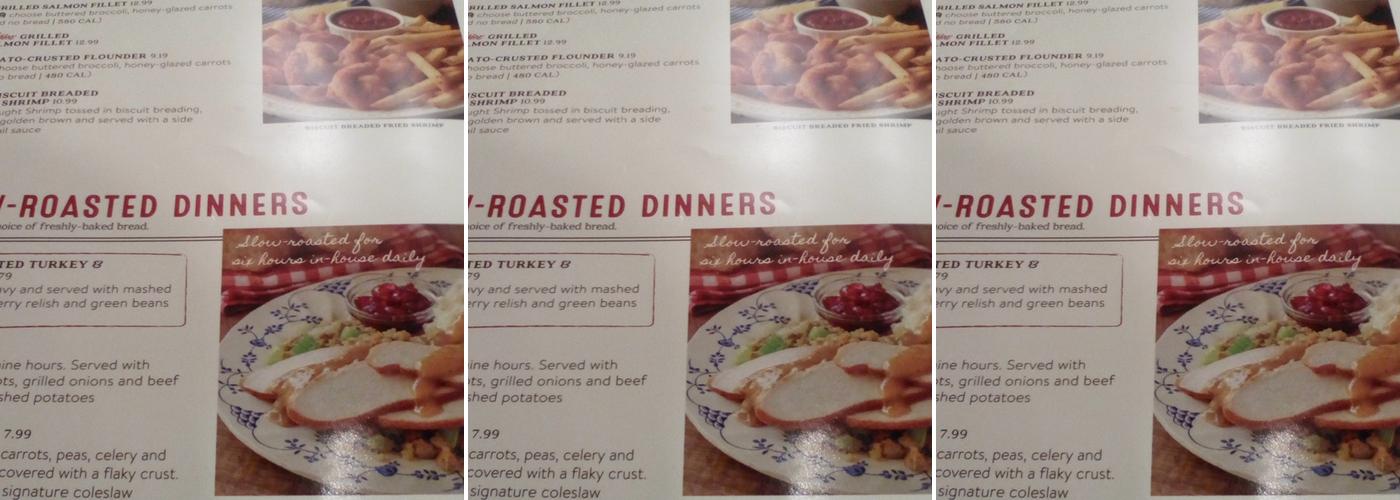 Bob Evans Menu