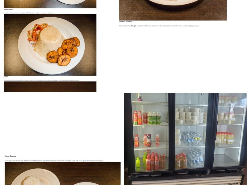 Chez Rama Restaurant Senegalese Cuisine Menu