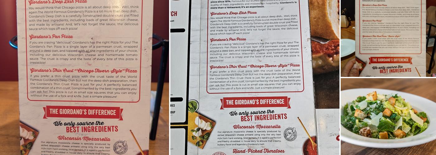 Giordano's Menu