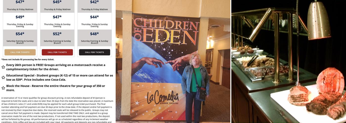 La Comedia Dinner Theatre Menu