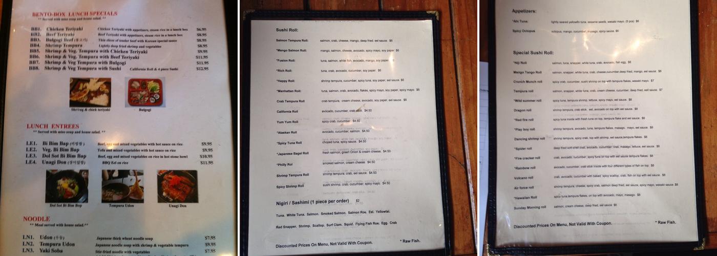 Iron Chef Grill Menu