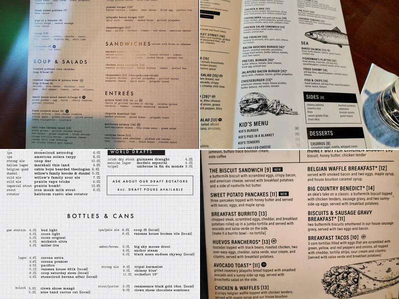 Pub W Menu